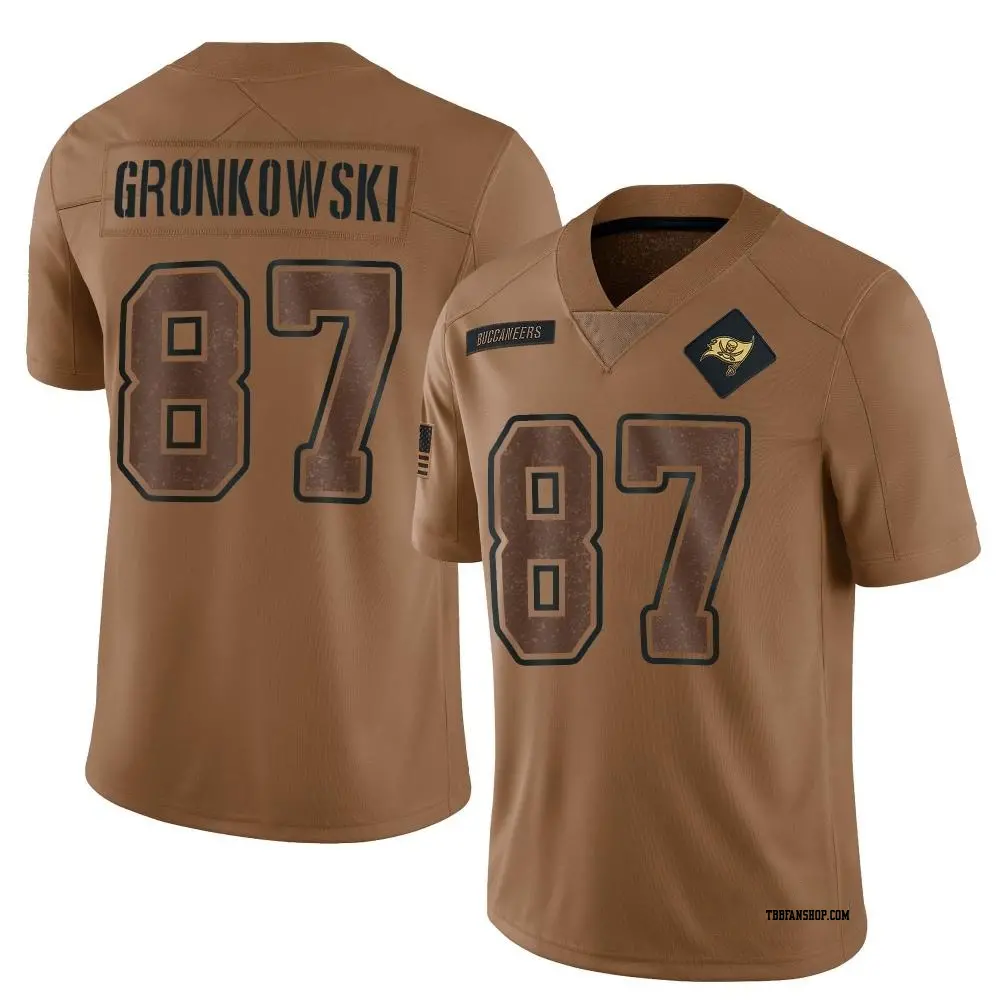 Limited Brown Men s Rob Gronkowski Tampa Bay Buccaneers 2023 Salute To Service Jersey Buccaneers Store